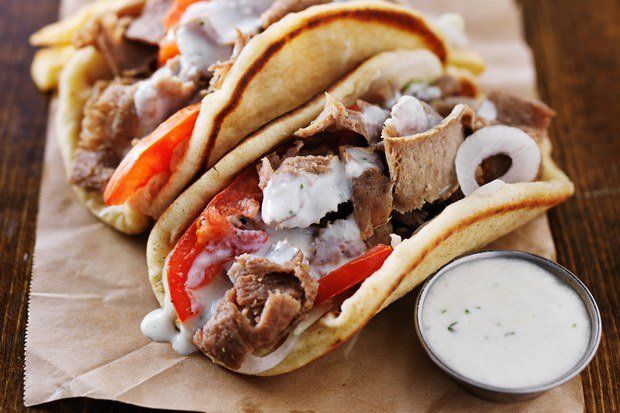 Gyro with lamb, beef and tzatziki sauce
